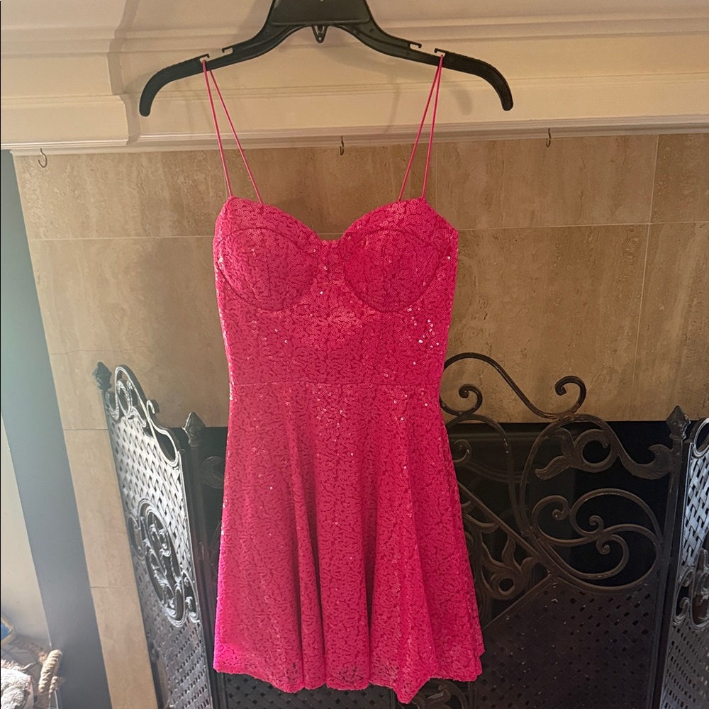 B. Darlin Pink Sequin Mini Dress 3/4